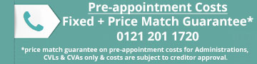  CVA Pre-appointment costs